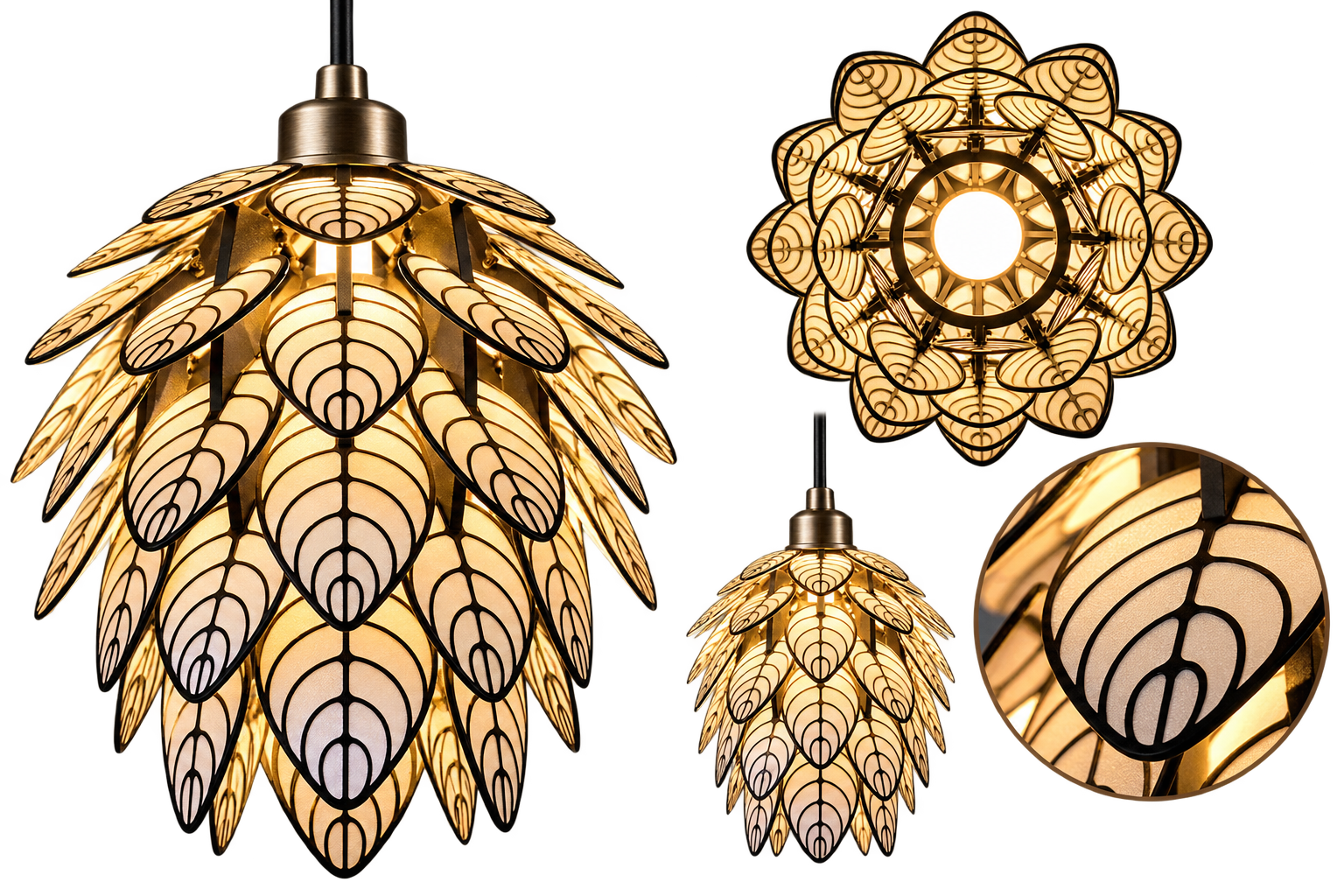 Leaf Lamp with layered glowing leaf panels